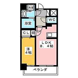 プレサンス丸の内流雅 1LDKの間取図画像