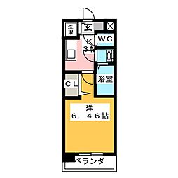 プレサンス丸の内流雅 1Kの間取図画像