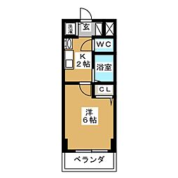 プレサンス泉アーバンゲート 1Kの間取図画像