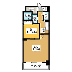 RESIDIA白壁 1LDKの間取図画像