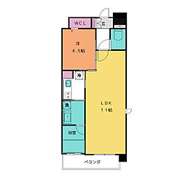 RESIDIA白壁 1LDKの間取図画像