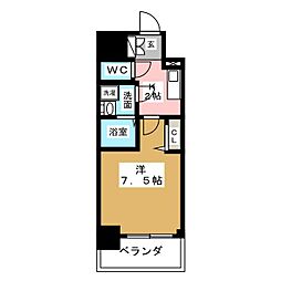 プレサンス桜通ザ・タイムズ 1Kの間取図画像