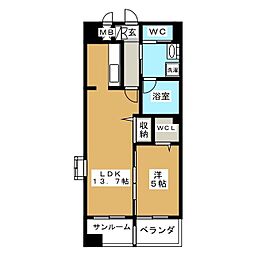 あいさきがけ 1LDKの間取図画像