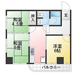 大鐘ビル 3Kの間取図画像