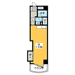 秋月ハイツ ワンルームの間取図画像