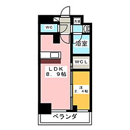 ハーモニーレジデンス名古屋EAST 1LDKの間取図画像