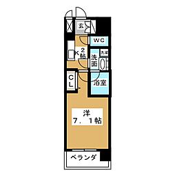 プライムアーバン泉 1Kの間取図画像