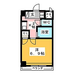 クレストール住田 1Kの間取図画像