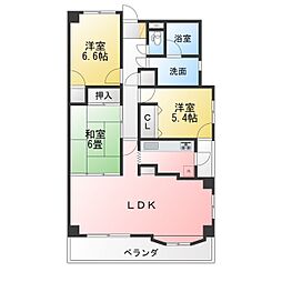 徳川園サンハイツ 3LDKの間取図画像