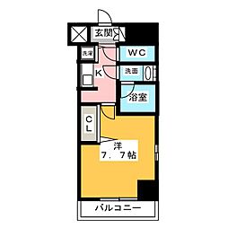 セイワパレス丸の内駅前プレミア 1Kの間取図画像