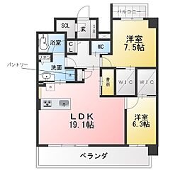積水ハウス施工 泉3丁目計画 2LDKの間取図画像