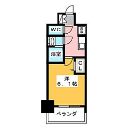 プレサンス栄フロント 1Kの間取図画像