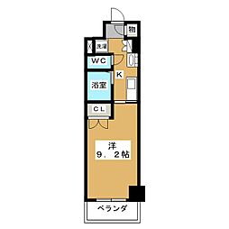 HF久屋大通レジデンス 1Kの間取図画像