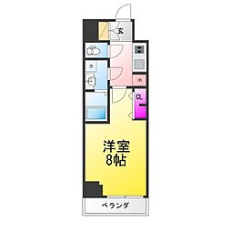 S-RESIDENCE高岳bresa(ブレサ) 1Kの間取図画像