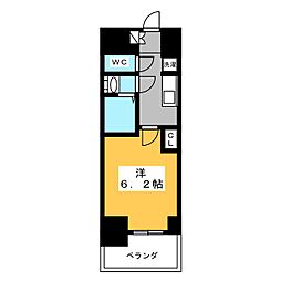 プレサンス葵デュリス 1Kの間取図画像