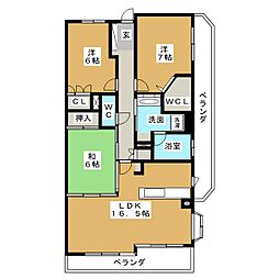 レジディア泉 3LDKの間取図画像