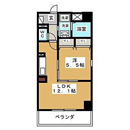 ウィステリア 1LDKの間取図画像