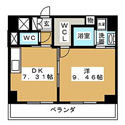 カゾーネアッソ 1LDKの間取図画像
