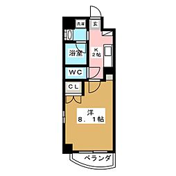 メイプルコート車道 1Kの間取図画像