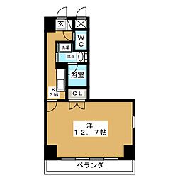 BSRESIDENCESAKAE 1Kの間取図画像