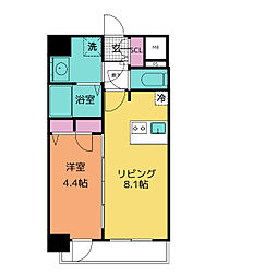 ディアレイシャス矢場町 1LDKの間取図画像