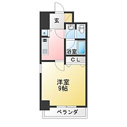 プロシード新栄 1Kの間取図画像