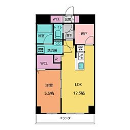 CLOVER泉 1SLDKの間取図画像