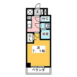 プレサンスTHE栄 1Kの間取図画像