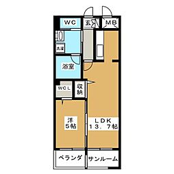 あいさきがけ 1LDKの間取図画像
