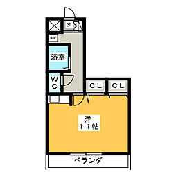 ゴッドヒル栄 ワンルームの間取図画像