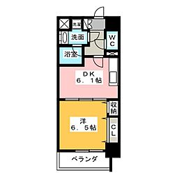 タウンコート御園 1DKの間取図画像