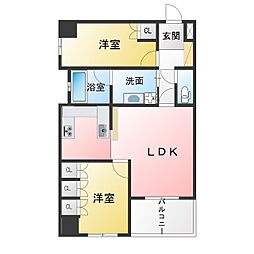 アップルパレス丸の内 2LDKの間取図画像