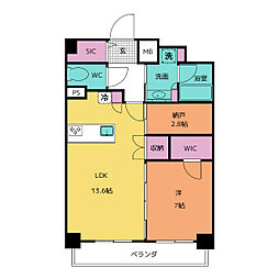 L&Cレジデンス鶴舞公園 1LDKの間取図画像