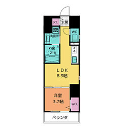 ザ・レジデンスパーク栄 1LDKの間取図画像