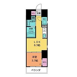 ザ・レジデンスパーク栄 1LDKの間取図画像