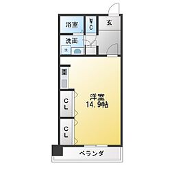アーバンドエル上前津 ワンルームの間取図画像