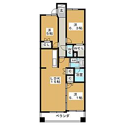 レジディア泉 3LDKの間取図画像