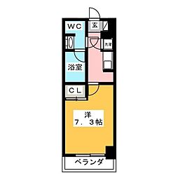 ライブコート泉 1Kの間取図画像