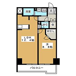 パークアクシス丸の内 1LDKの間取図画像