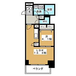 プレサンス広小路通葵 1LDKの間取図画像