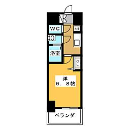 プレサンス新栄リベラ 1Kの間取図画像