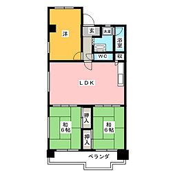 プラザフェニックス鶴舞 3LDKの間取図画像