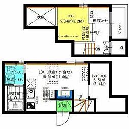 名古屋臨海高速あおなみ線 小本駅 徒歩8分の賃貸アパート 1階ワンルームの間取り