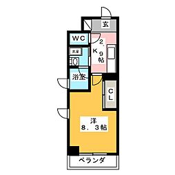 ＦＥＬＩＣＥ 8階1Kの間取り