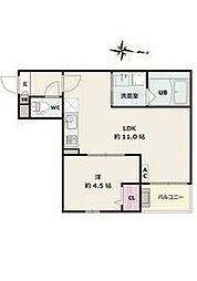 Jack ohataI 103 1階1LDKの間取り