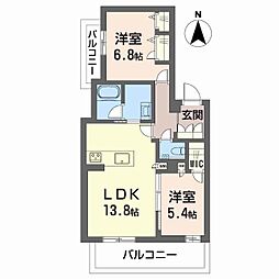 シャーメゾン　カーサレジオ 3階2LDKの間取り