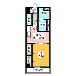 ヤマトマンション平戸 1DKの間取図画像