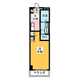 コスモ 1Kの間取図画像