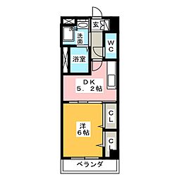 ヤマトマンション平戸 1DKの間取図画像