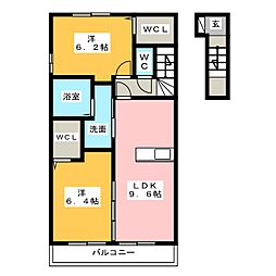 ブライトリーフ 2LDKの間取図画像